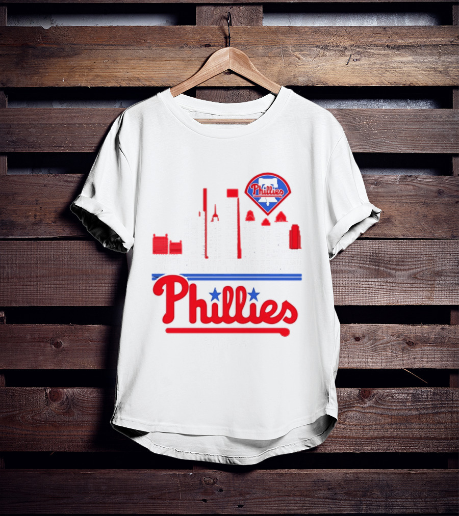 Philadelphia Phillies 2025 City Skyline And Players Names T-Shirt