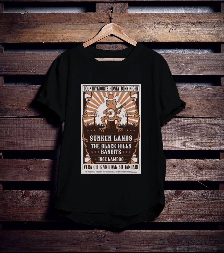 Countrykoorts Honky Tonk Night Sunken Lands Black Hills Bandits Inge Lamboo Vera Club Friday 30 Januari 2026 T-Shirt