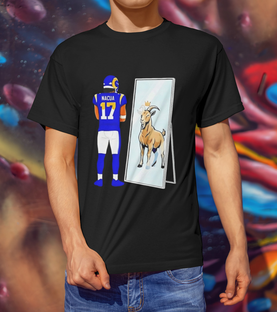 Puka Nacua 17 Los Angeles Rams Mirror Goat Crown T-Shirt