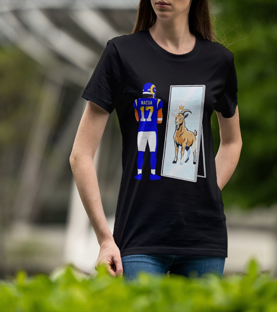 Puka Nacua 17 Los Angeles Rams Mirror Goat Crown T-Shirt