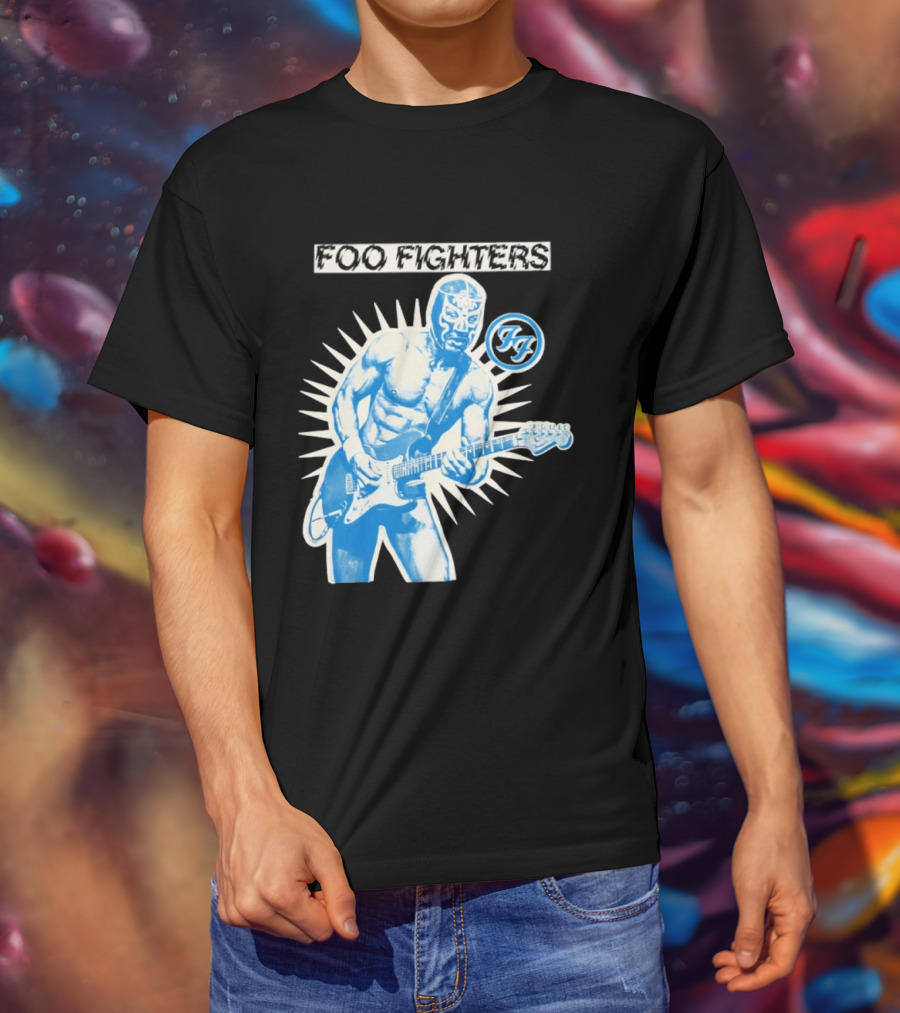 Foo Fighters 2026 Tasmania Lucha Libre Masked Guitarist Iconic FF T-Shirt