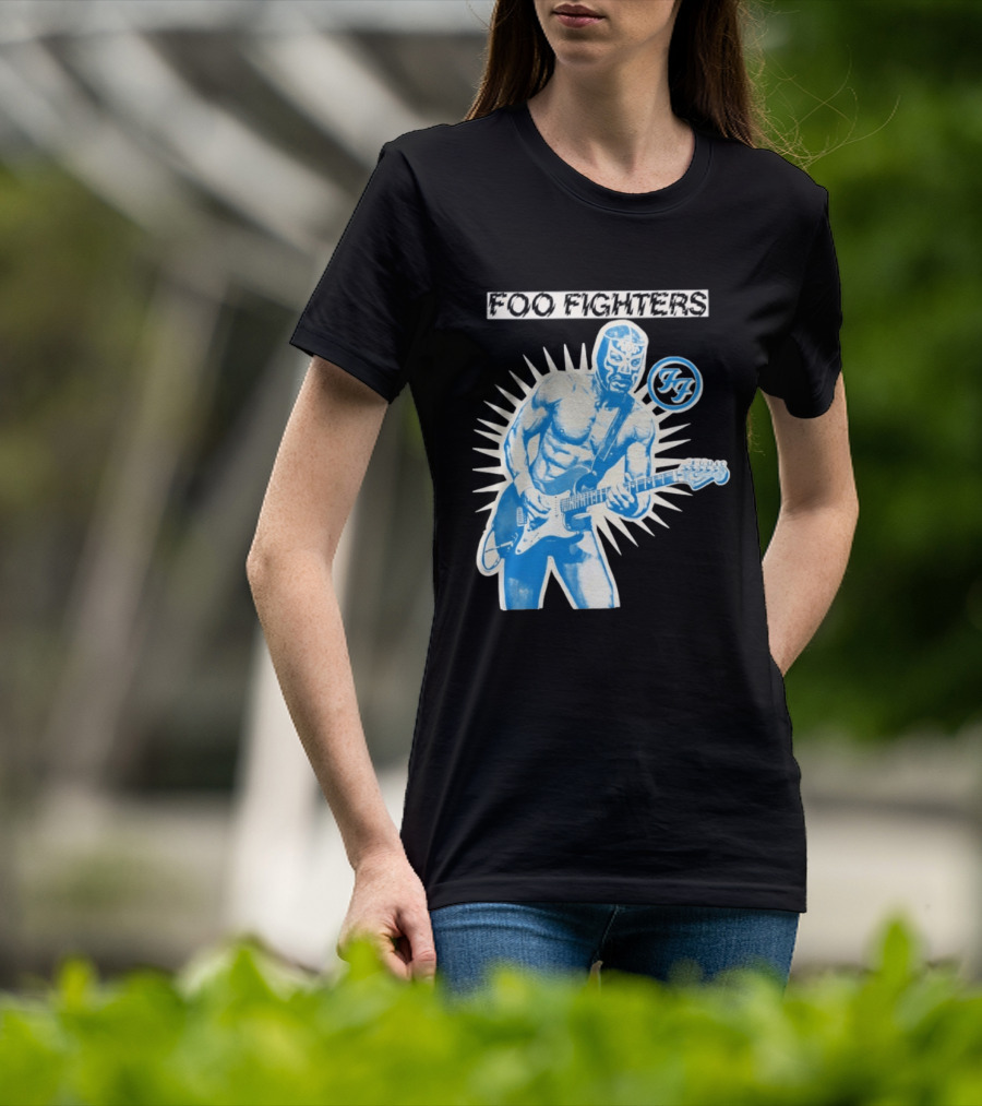 Foo Fighters 2026 Tasmania Lucha Libre Masked Guitarist Iconic FF T-Shirt