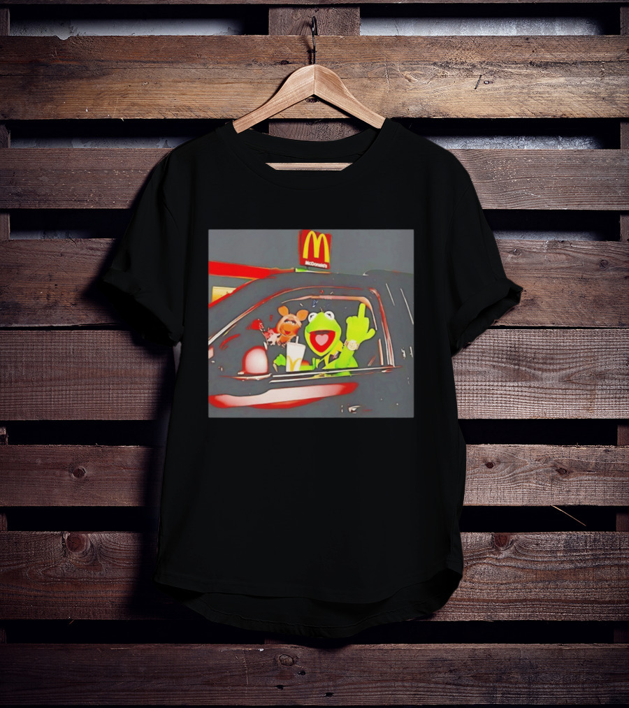 Kermit Frog Middle Finger Miss Piggy Car McDonald's Ride T-Shirt