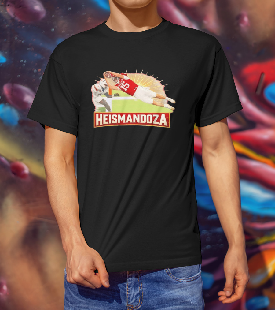 Heismandoza Superhero Fernando Fanatics IU Football Indiana Mendoza 15 T-Shirt