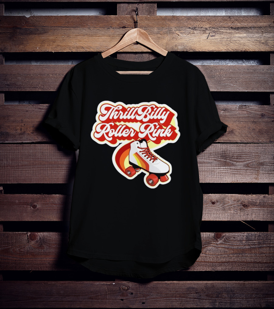 Thrill Billy Roller Rink Vintage Skate White Red Yellow T-Shirt