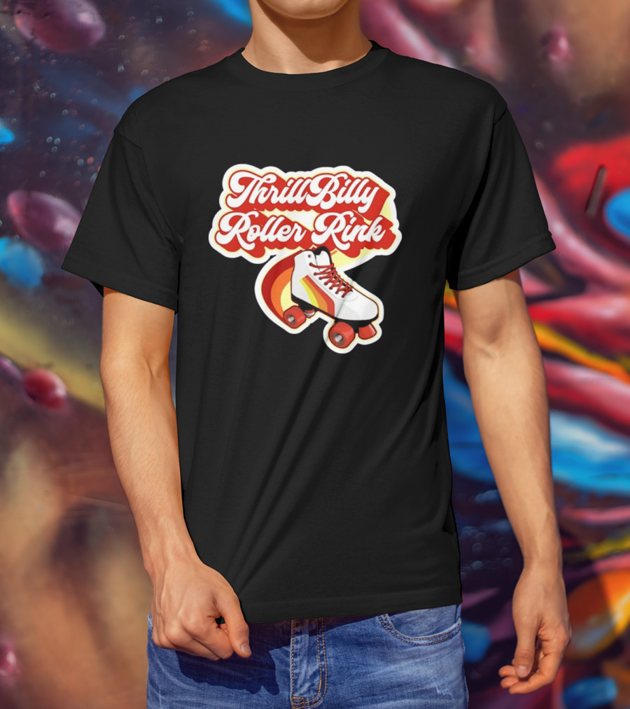Thrill Billy Roller Rink Vintage Skate White Red Yellow T-Shirt