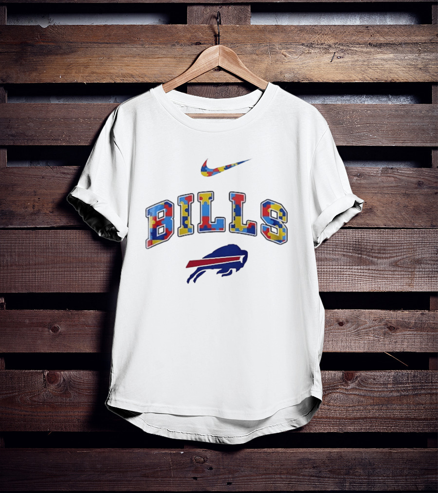 Buffalo Bills Puzzle Pattern Autism Awareness Accept Understand Love T-Shirt