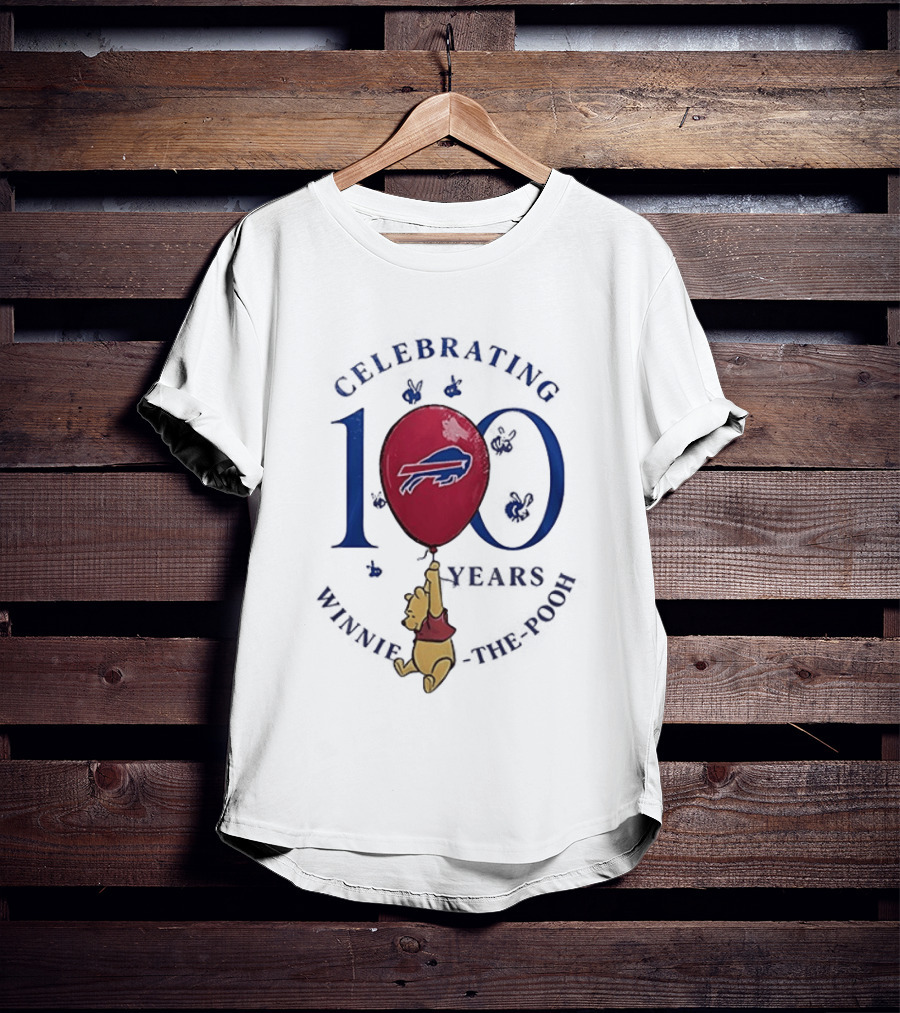 Buffalo Bills Winnie The Pooh 100 Years Anniversary Balloon Celebration T-Shirt