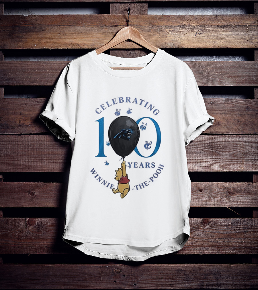 Carolina Panthers Winnie The Pooh 100th Anniversary Celebrating Years T-Shirt