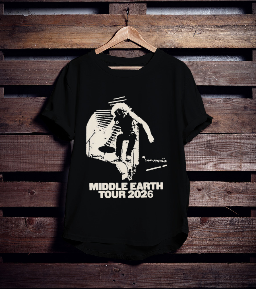Jesse Welles Middle Earth Tour 2026 Sketch Style Concert Promotion T-Shirt