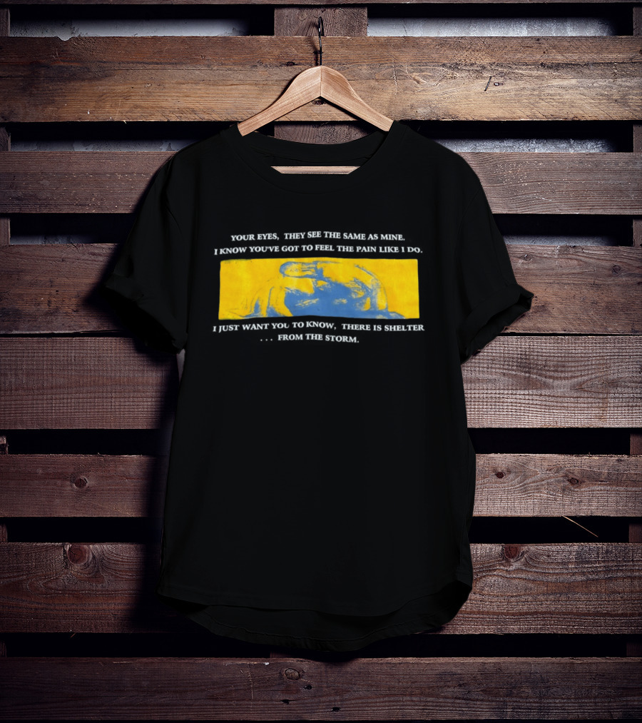 Your Eyes They See The Same As Mine Abstract Yellow Blue Vision T-Shirt
