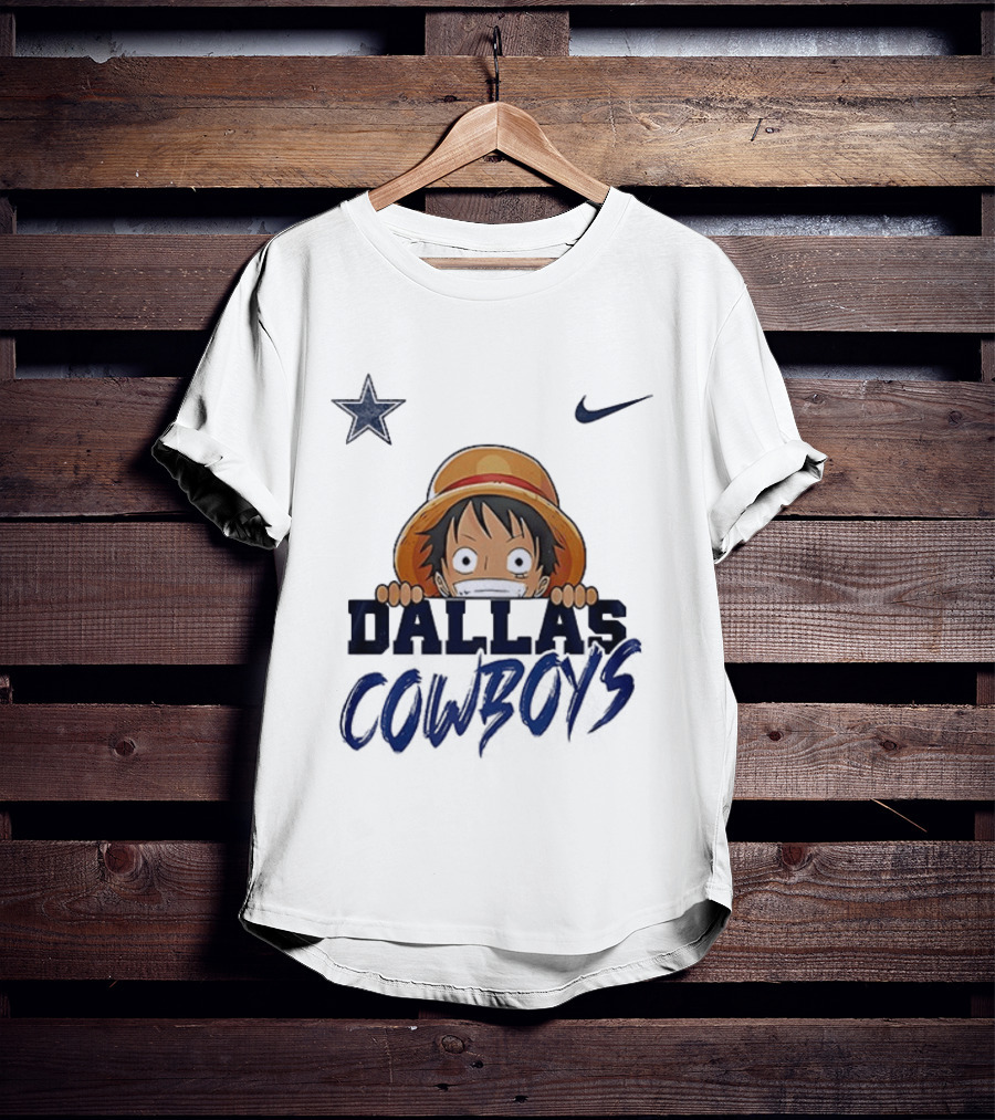 Dallas Cowboys One Piece Monkey D Luffy Nike Collaboration T-Shirt