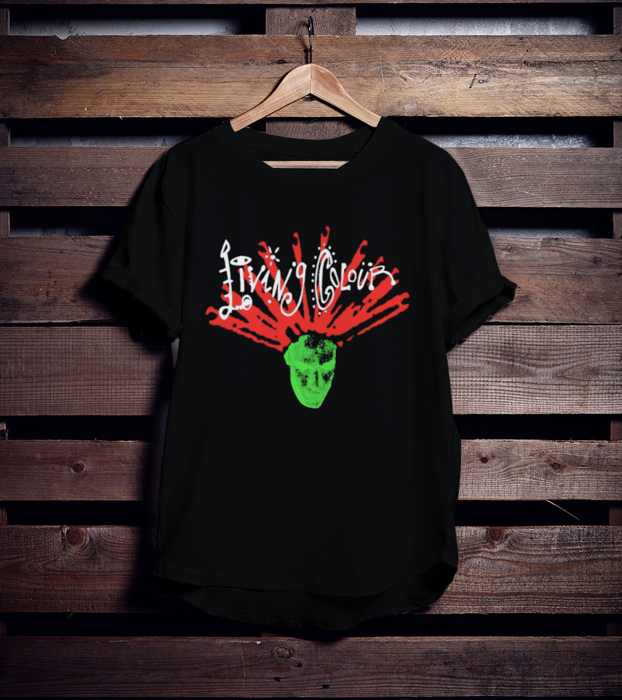Living Colour Ray Head Simple Explosive Green T-Shirt