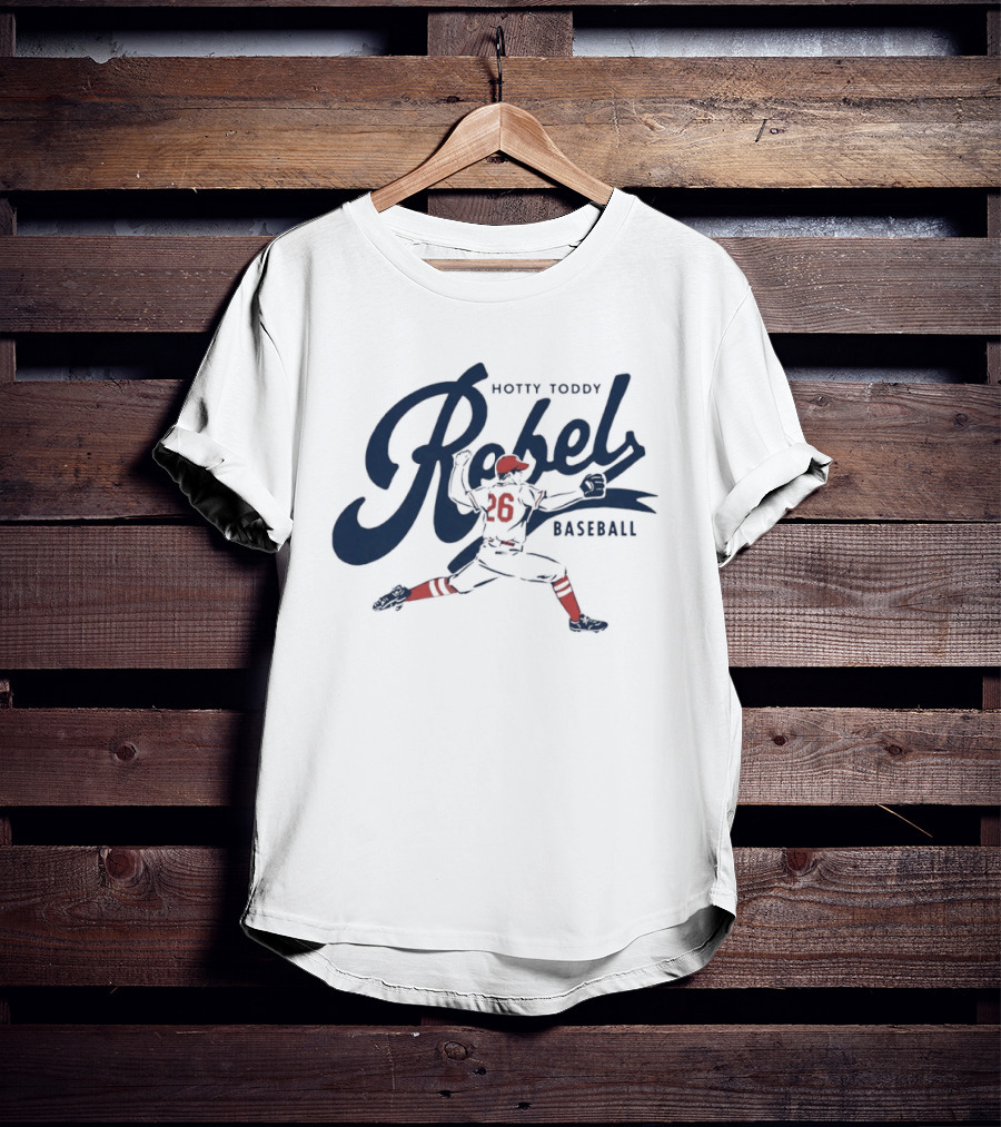 Hotty Toddy Rebel Ole Miss Baseball 36 T-Shirt