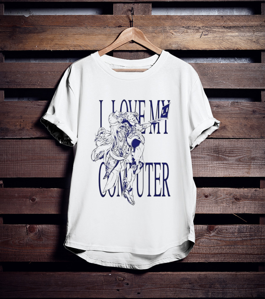 I Love My Computer Anime Character Technology T-Shirt