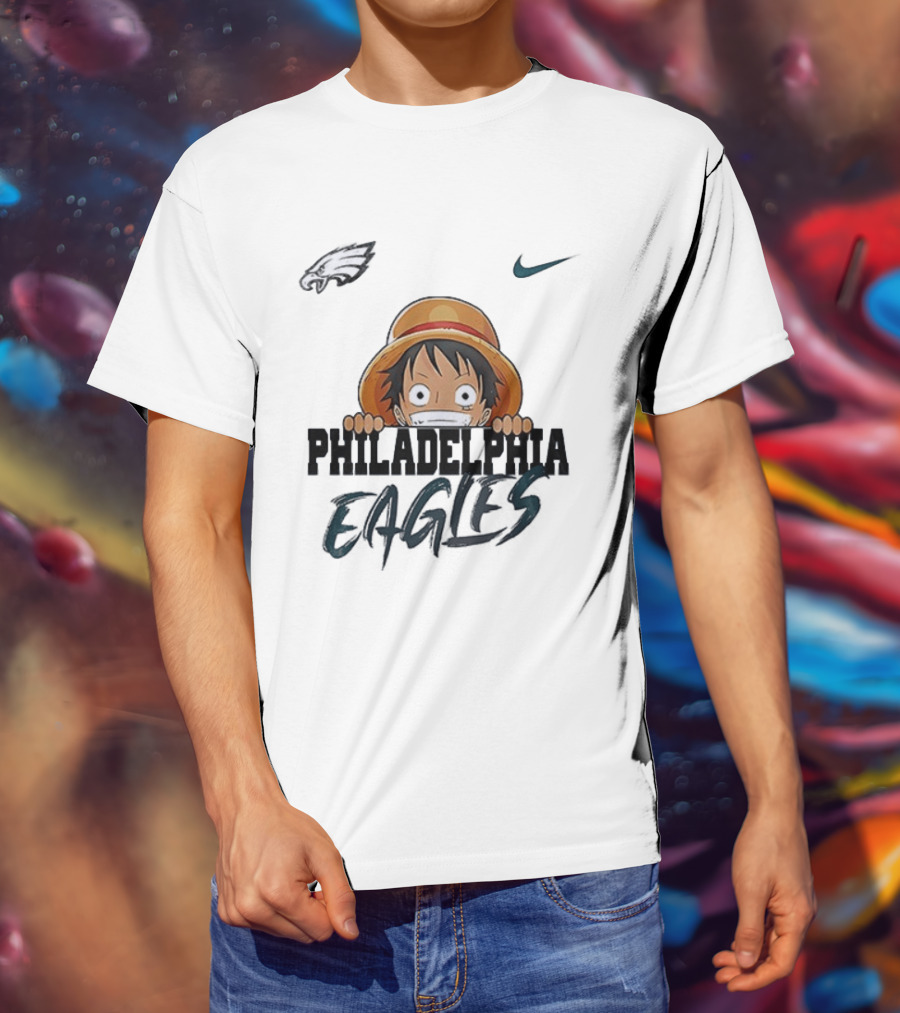 Philadelphia Eagles Monkey D Luffy One Piece Nike Collaboration T-Shirt
