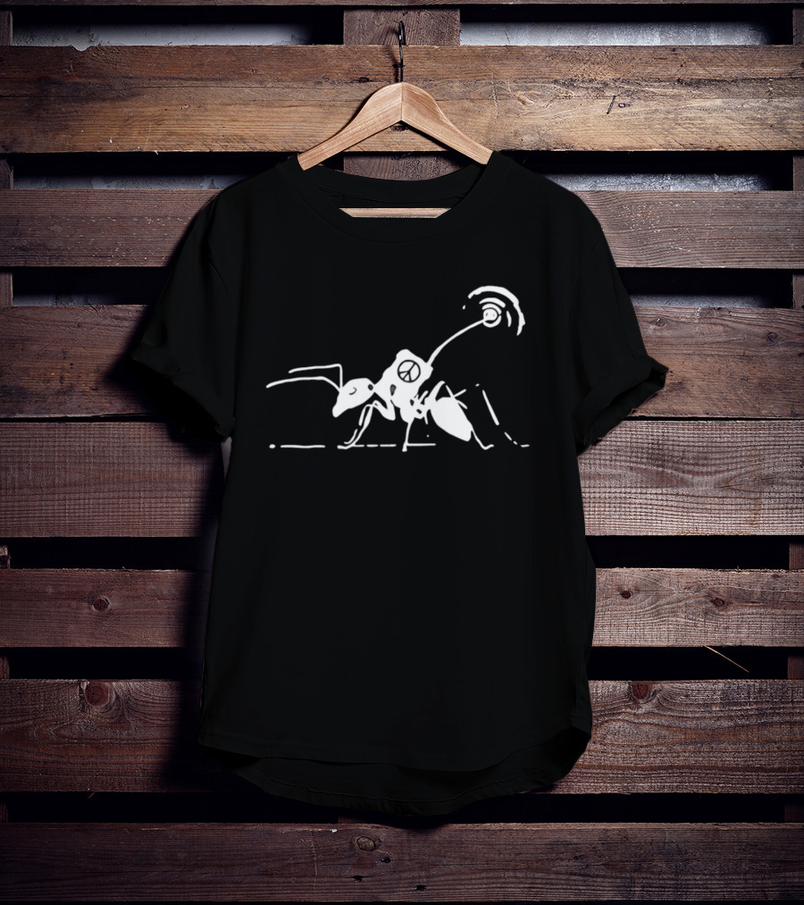 Ant Futile Peace Line Drawing Art With Minimalist T-Shirt