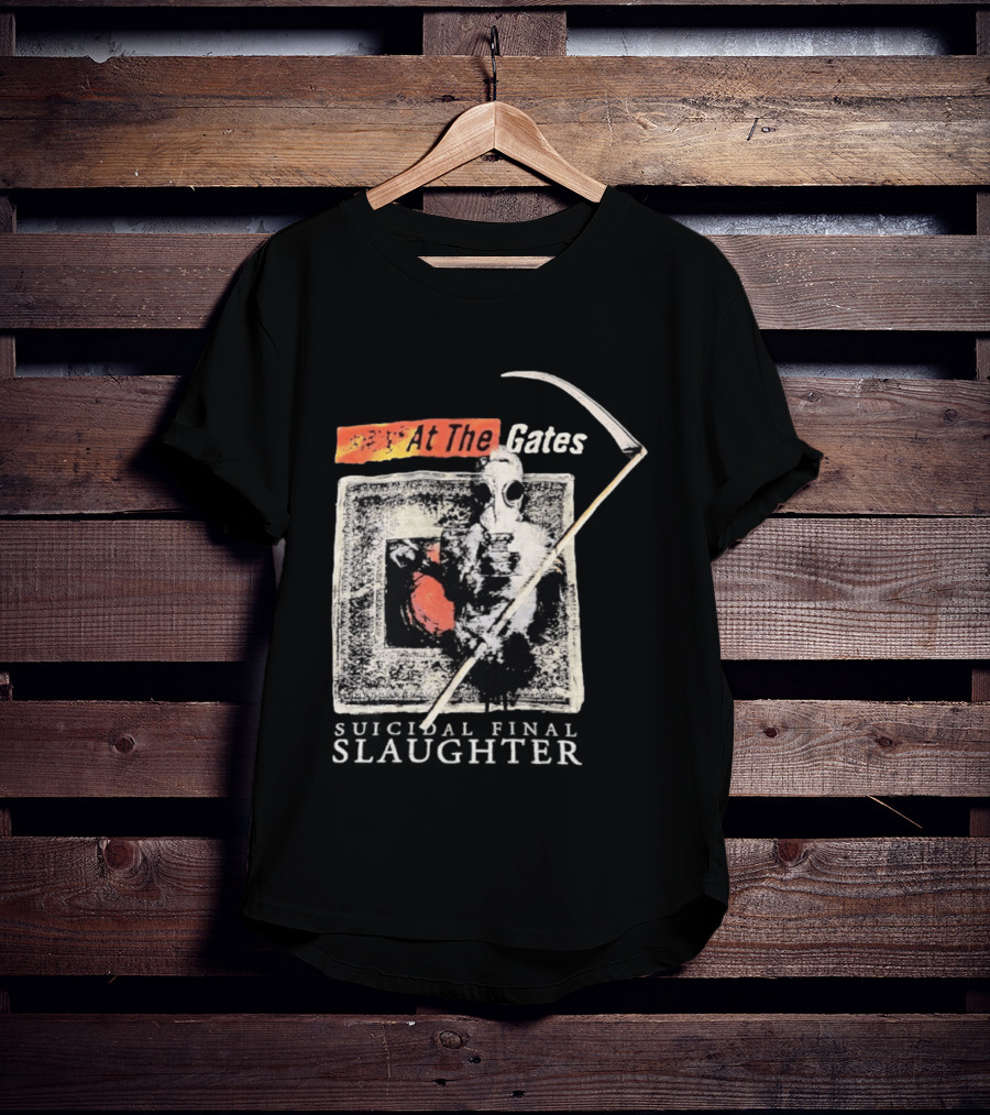 At The Gates Suicidal Final Slaughter Grim Reaper Gas Mask T-Shirt