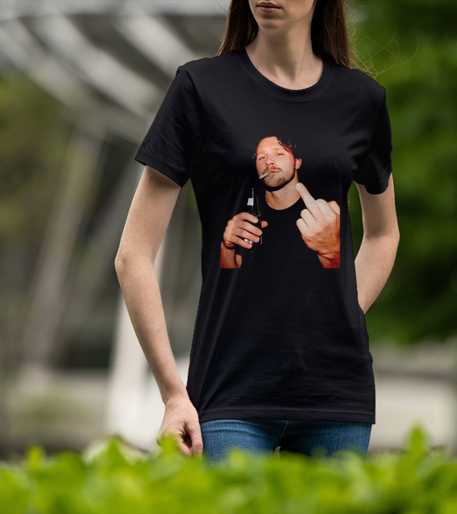 Josh Allen Smoking And Holding Beer Middle Finger T-Shirt