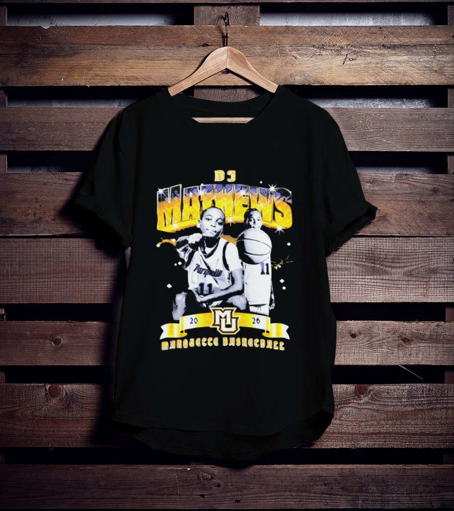 BJ Mathews Marquette Golden Eagles Basketball 2026 MJ 11 T-Shirt