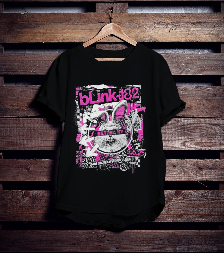 Blink 182 Missionary Impossible 2025 Bethel NY Tour T-Shirt
