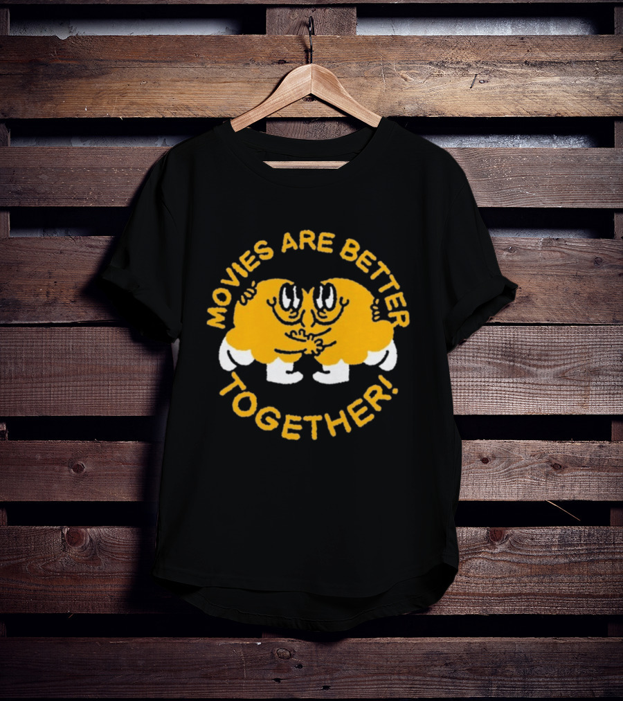 Movies Are Better Together Cartoon Characters Hugging T-Shirt