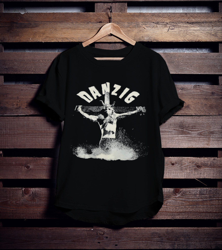 Danzig Skullman Skeleton Figure With Cross T-Shirt