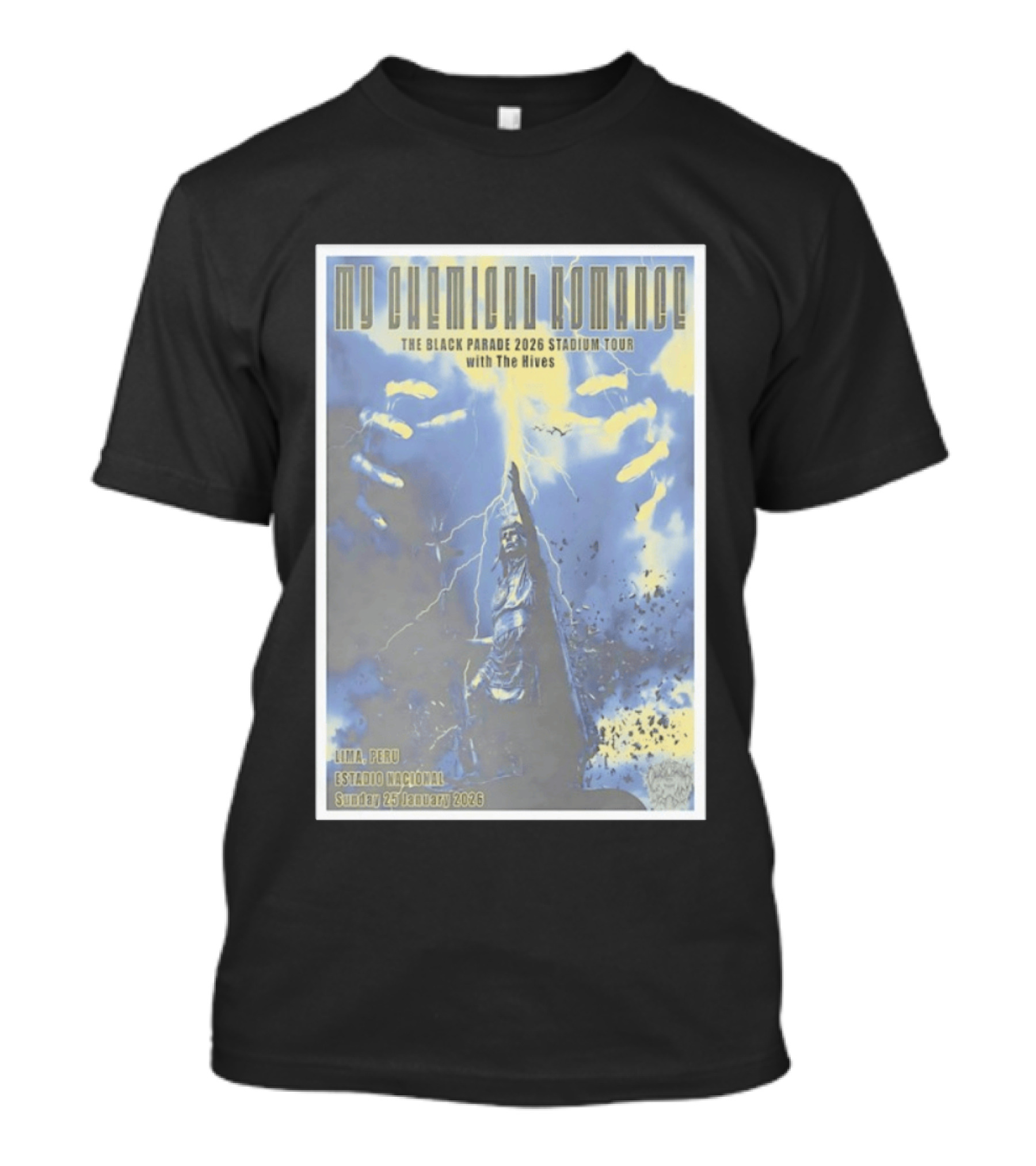 My Chemical Romance The Black Parade 2026 Stadium Tour Lima Peru Estadio Nacional Sunday 25 January With The Hives T-Shirt