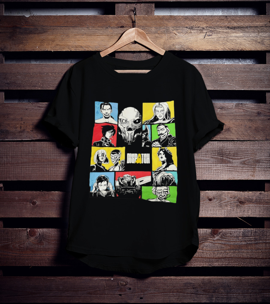 Dispatch Comic Style Characters In Vibrant Color Blocks T-Shirt
