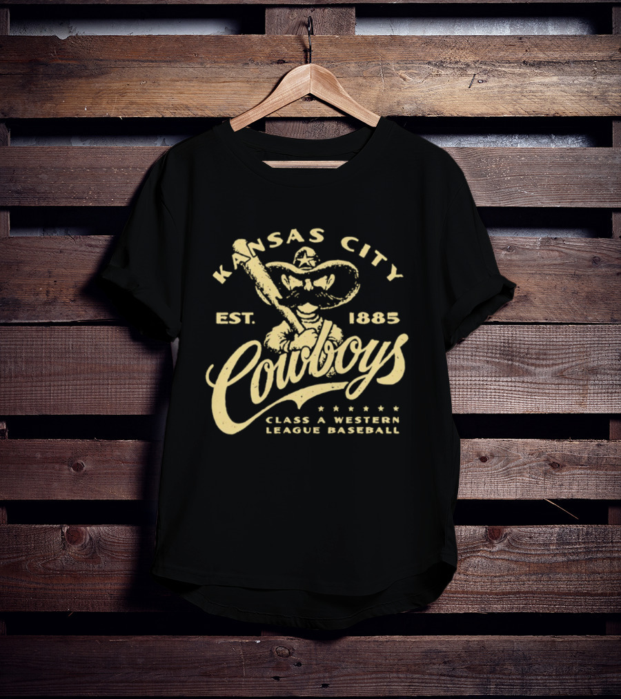 Kansas City Cowboys Class A Western League Baseball Est 1885 T-Shirt