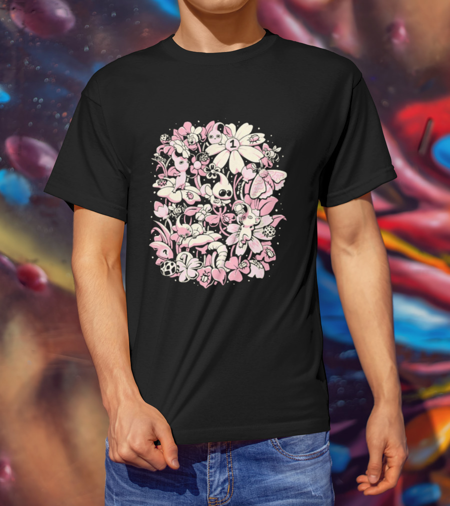 Eduardo Ely Tiny Garden Wildflowers Number 1 Butterfly T-Shirt