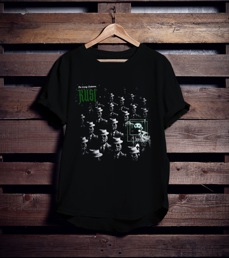 Rust The Living Tombstone Neon Green Glitch Skull Pixelated Music T-Shirt