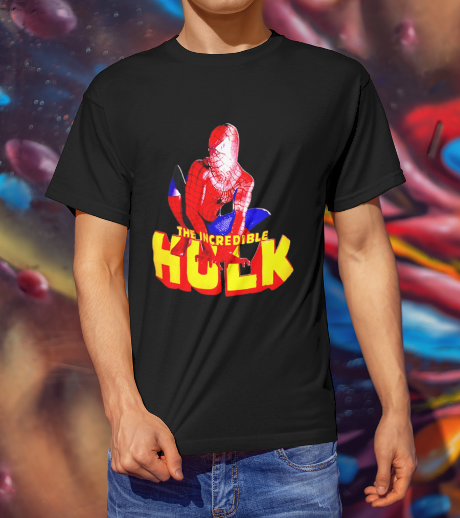 Spider Man The Incredible Hulk Crossover Marvel Mashup T-Shirt