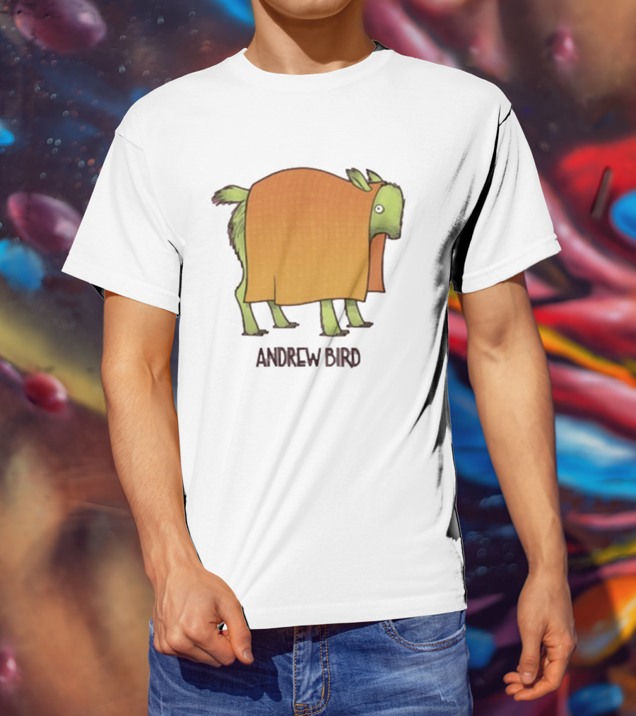 Andrew Bird Blanket Beastie Green Animal With Orange Blanket T-Shirt