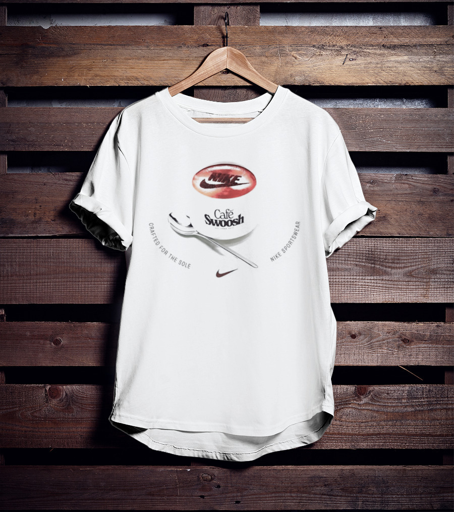 Nike Cafe Swoosh Crafted For The Sole Red Black T-Shirt