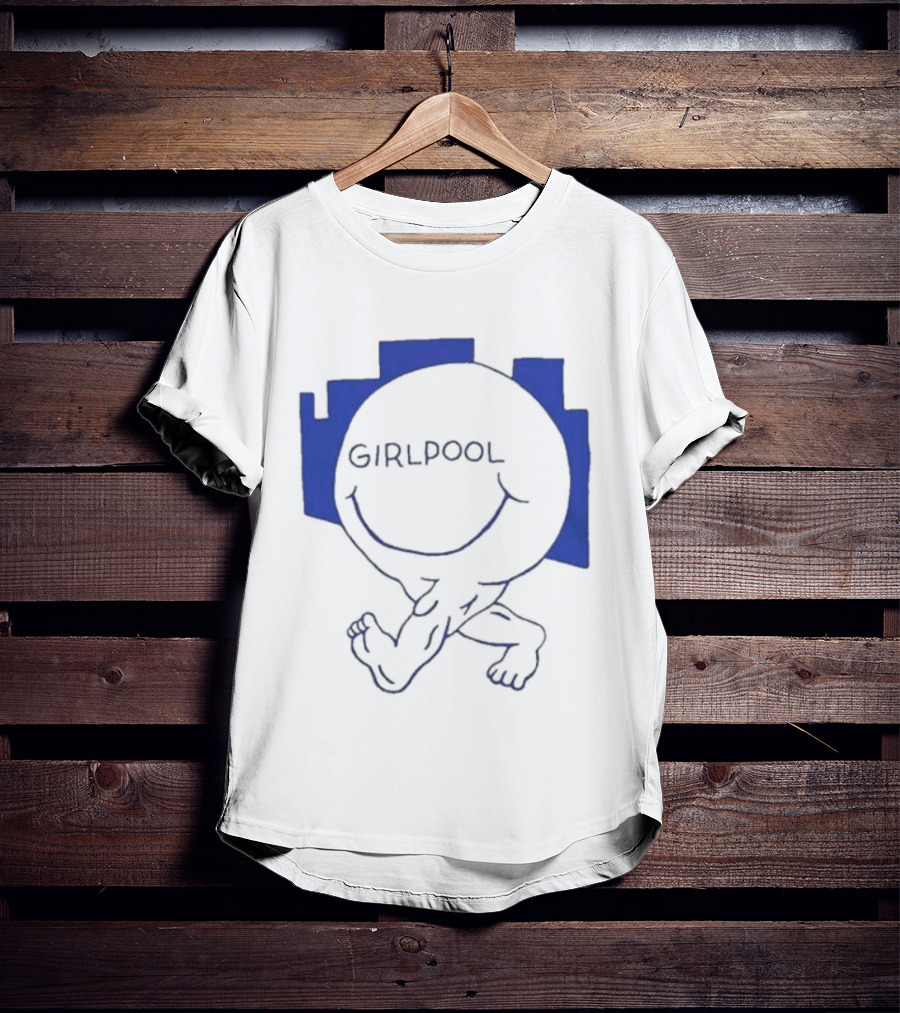 GIRLPOOL Happy Face Blue Smiling T-Shirt