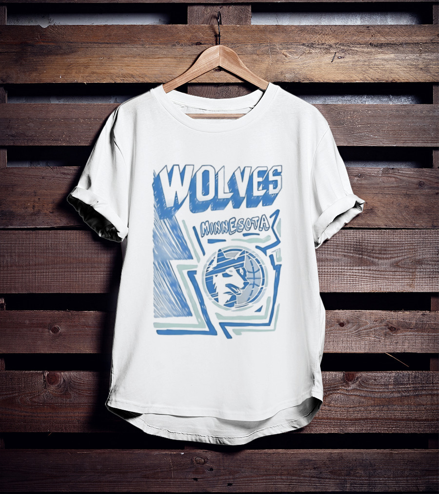 Mitchell Ness Wolves Minnesota Timberwolves Blue T-Shirt