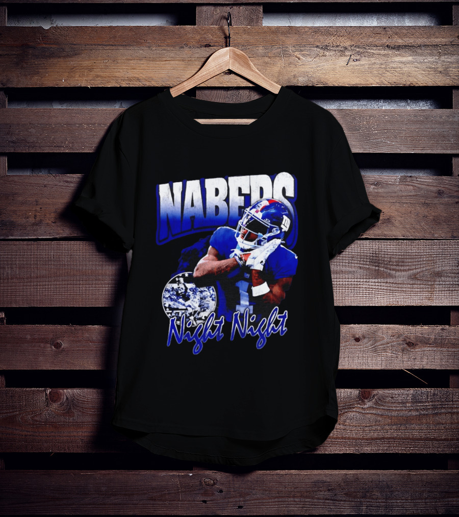 Nabers Night Night Football New York Giants T-Shirt