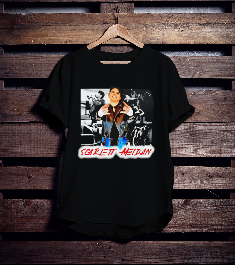 Scarlett Meidan Highlight Collage Jacket Pose T-Shirt