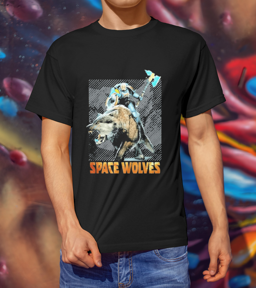 Space Wolves Warhammer 40 000 Iconic Warrior And Beast T-Shirt