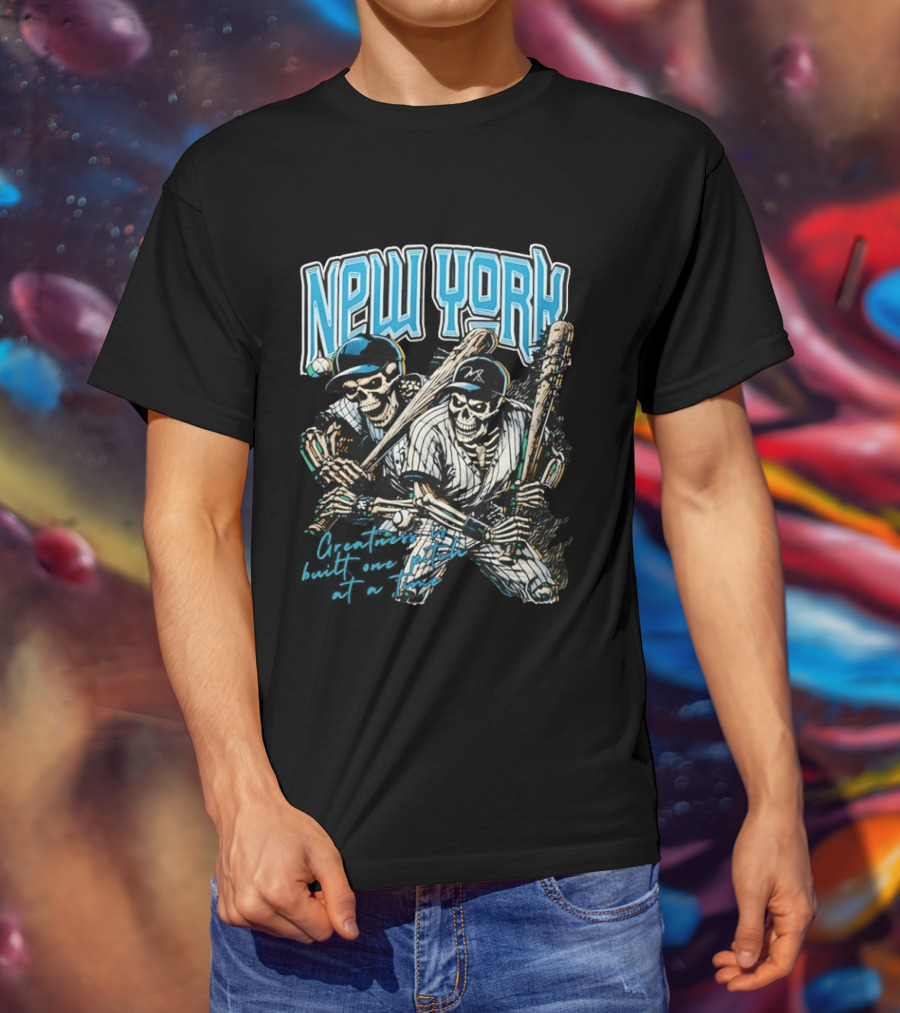 New York Skeleton Baseball Players 2026 T-Shirt