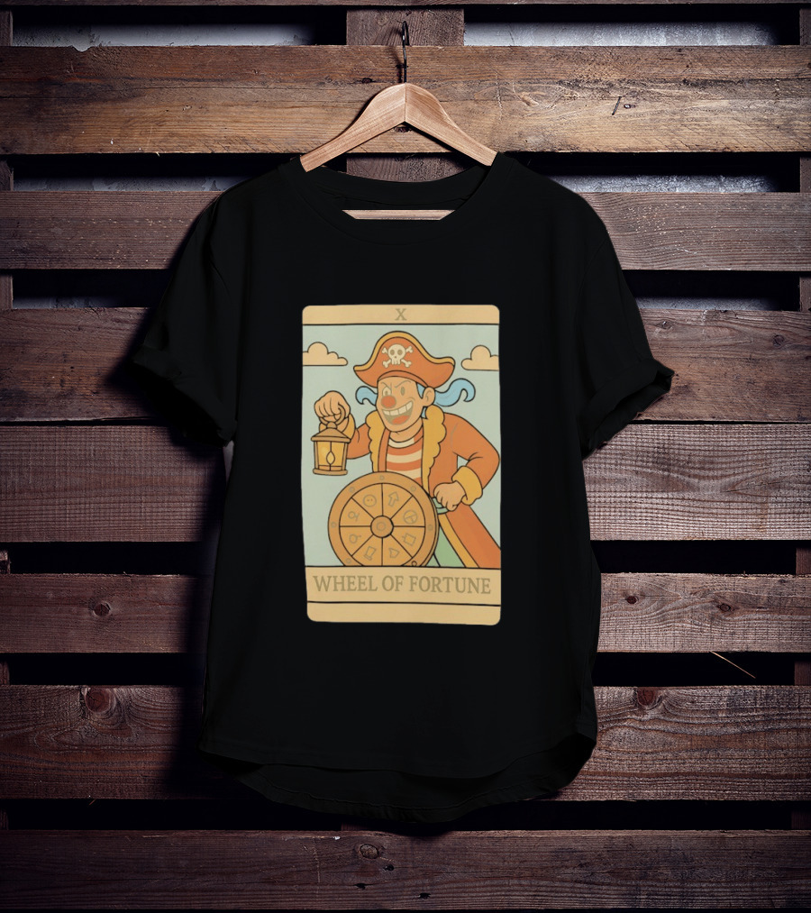 Wheel Of Fortune Tarot Card Pirate Clown Lantern Fortune Wheel T-Shirt