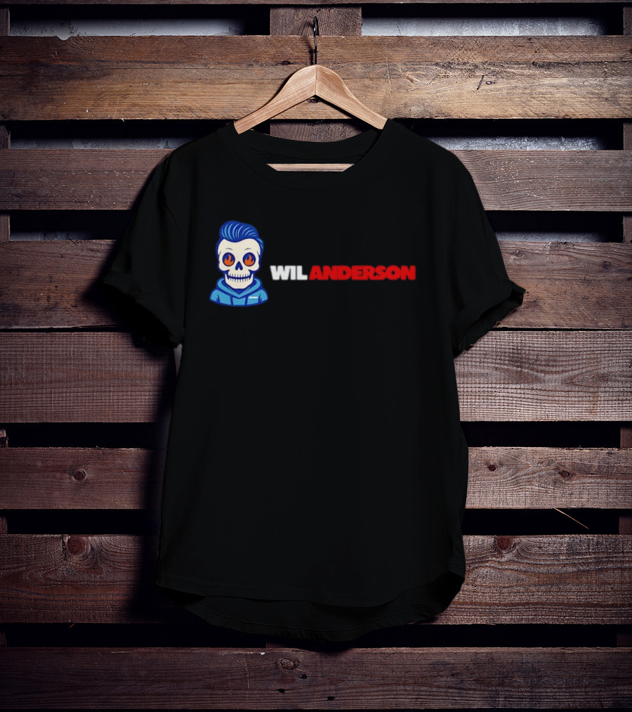 Wil Anderson Blue Haired Skeleton T-Shirt