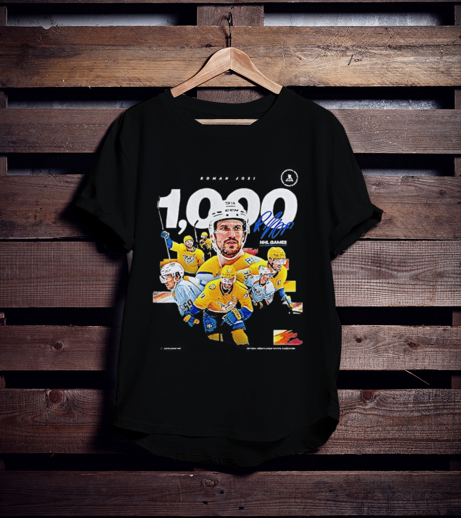Nashville Predators Roman Josi 1000 NHL Games Celebration T-Shirt