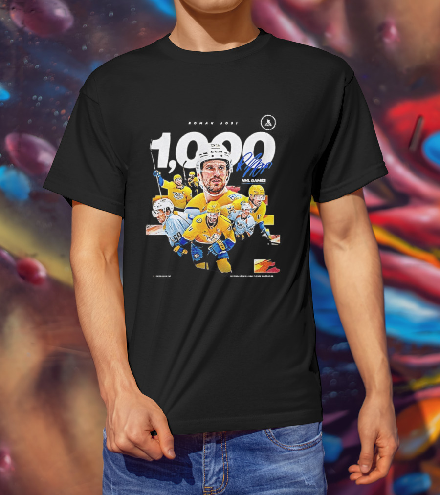Nashville Predators Roman Josi 1000 NHL Games Celebration T-Shirt