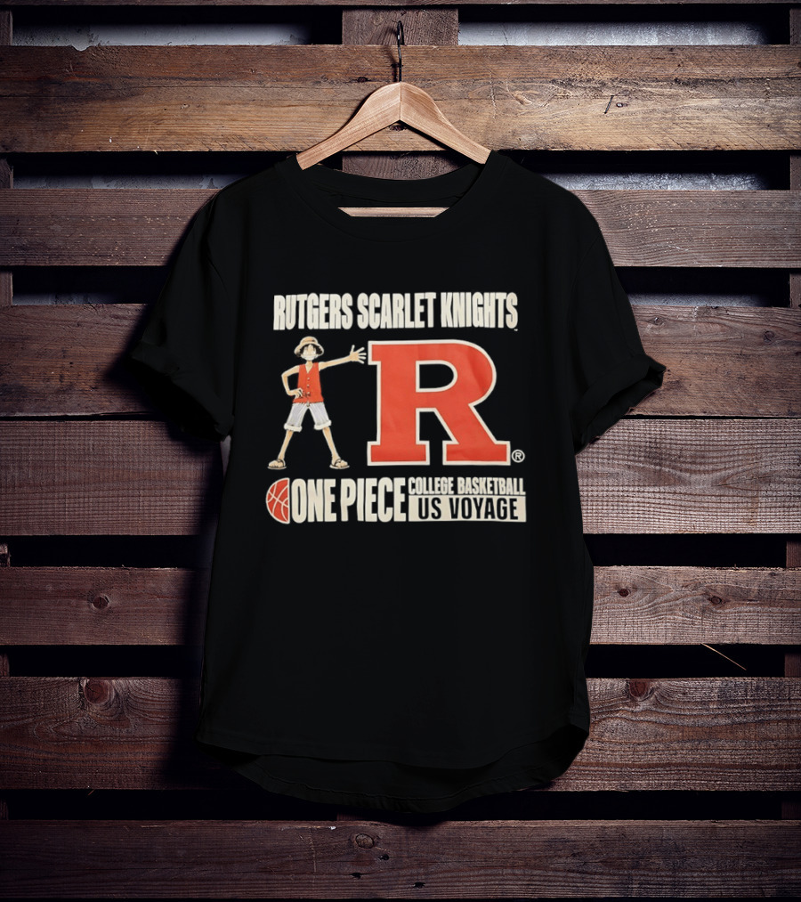 Rutgers Scarlet Knights Luffy One Piece College Basketball US Voyage T-Shirt