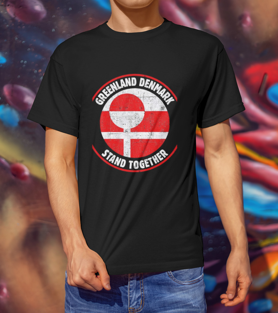Greenland Denmark Stand Together United Flag T-Shirt
