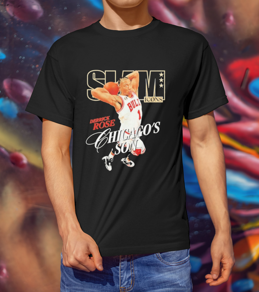 Slam Icons Derrick Rose Bulls Chicago's Son T-Shirt