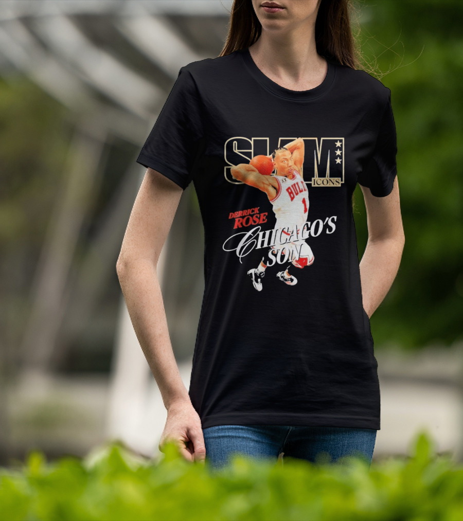Slam Icons Derrick Rose Bulls Chicago's Son T-Shirt