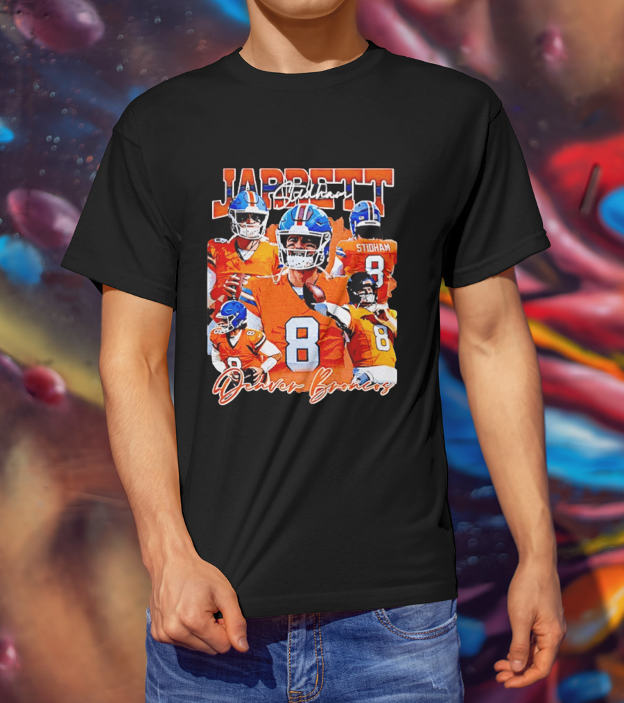 Jarrett Stidham Denver Broncos Football Number 8 Player Highlights T-Shirt